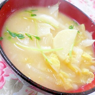 ❤白菜と大根と豆苗のお味噌汁❤